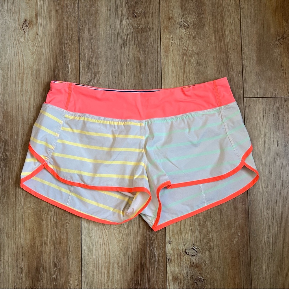 Sold Lululemon Speed Short Seawheeze 2013 Mountie Stripe Fresh Teal Burning